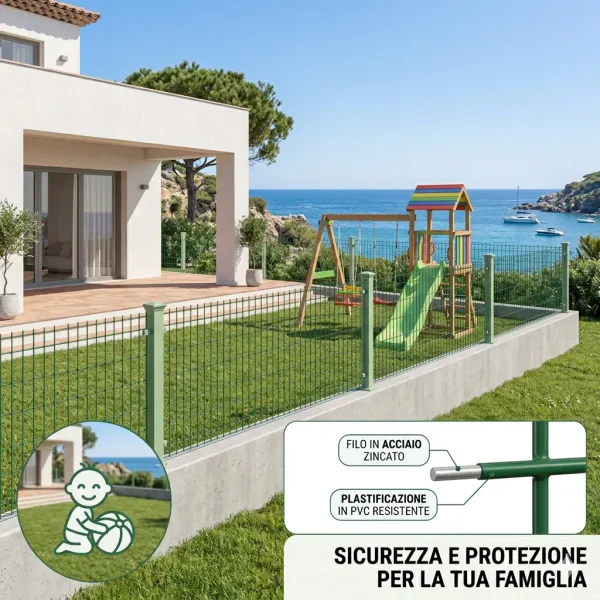 Rete Elettrosaldata Zincata Plastificata per Recinzione