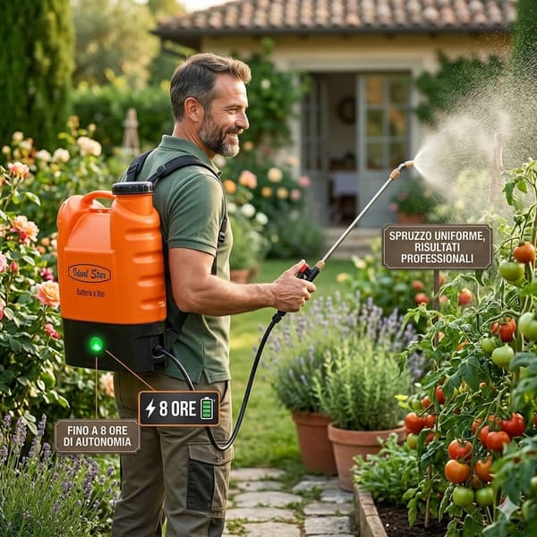 pompa a spalla a batteria 16 litri potente e professionale
